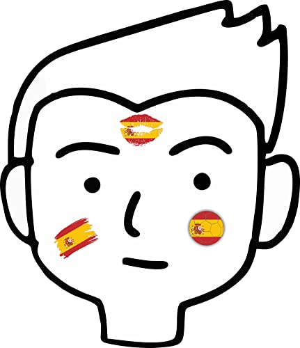 סדרת מם וומאהה 40 גיליונות ספרד דגל זמני קעקועים לילדים כדורגל פנים 1 ספירה