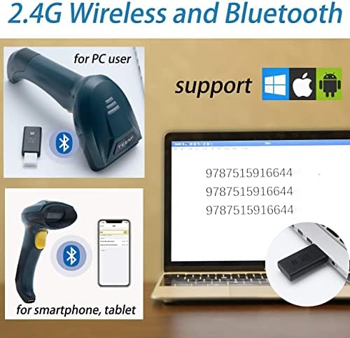 TMSL-58 Bluetooth Barcode Scanner מסך נייר סריקת נייר + סורק Bluetooth 2D עם עריסת USB
