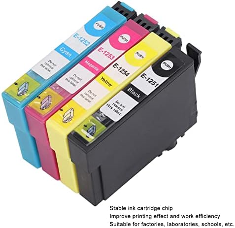מחסנית דיו של UXSIYA, אפקט הדפסה שוטף ללא דליפה 4 מדפסת צבע מדפסת דיו מחסנית אטום אוויר אטום ידידותי