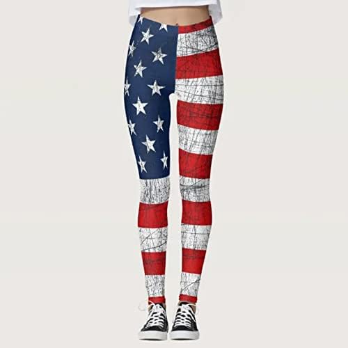צבע ארהב מכנסיים אמריקאים המריצים פילאטיס חותלות בהתאמה אישית לדגל יוגה נשים פטריוטיות מכנסי יוגה צמר