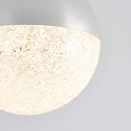 Artika Glitzer 6.5W LED LED מתקן תאורה תליון יחיד מודרני, גימור כרום - אידיאלי לאור האי המטבח -