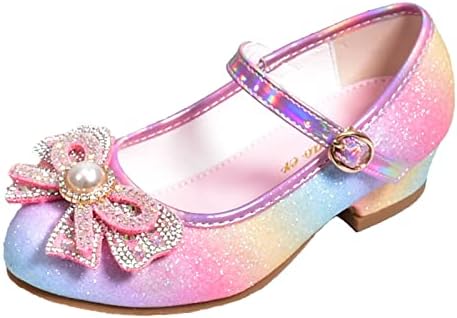 נעלי ילדים עם יהלום סנדלים מבריקים נעלי נסיכה קשת עקבים גבוהה מראים נעלי נסיכה נעלי שמלת פעוטות