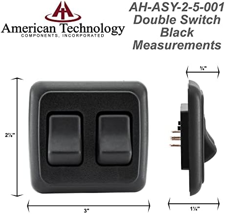 רכיבי טכנולוגיה אמריקאים כפולים מתג כפול SPST עם הלוח, 12 וולט, עבור קרוואנים, קרוואן, חניך