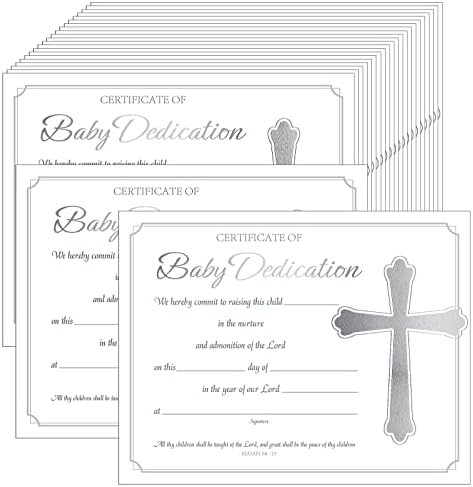 24 יחידות תינוק מסירות תעודה מצופה נייר תינוק מסירות תעודה עם תינוק הטבלה תינוק מסירות תעודות עבור כנסיית