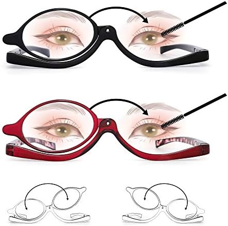 2 זוגות איפור קריאת משקפיים מגדלת להעיף למטה קוסמטי קוראים לנשים + 2.25