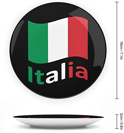 איטליה איטליה דגל איטלקי תלויה צלחת דקורטיבית עם עמדת תצוגה מתנות כלה מותאמות אישית למתנה לניגוד הורים לו בעלה