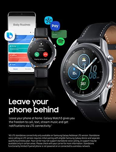 Samsung Galaxy Watch 3 שעון חכם עם ניטור בריאות מתקדם, מעקב אחר כושר וסוללה לאורך זמן - כסף מיסטיק