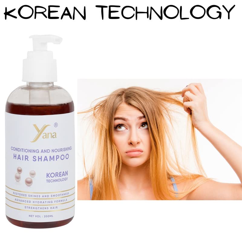 שמפו שיער של יאנה עם שמפו צמחי מרפא טכנולוגי קוריאני לשיער יבש