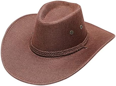כובע קאובוי מערבי לגברים נשים רחב כובעי שמש בקיץ כובע UV כובעים בוקרים קלאסיים כובע פדורה קלאסי עם
