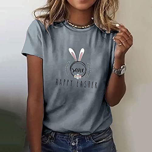 חולצת טס פסחא שמח נשים ביצי ארנב מצחיקות צמרות חג מודפסות