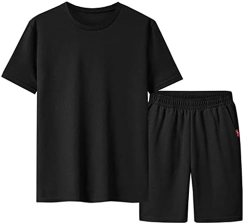 חליפת ספורט קיץ של HNKDD-ייבוש מהיר ריצה בגדי ספורט מכנסיים קצרים עם שרוולים קצרים מזדמנים בתוספת חליפה