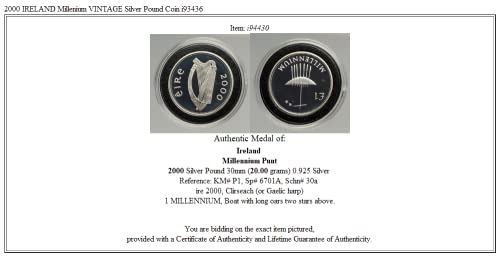 2000 IE 2000 אירלנד מילניום וינטג 'AR פאונד מטבע I934 10 שילינג טוב לא מוסמך
