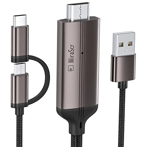 Kaming 2-in-1 USB C סוג C/Micro USB טלפון אנדרואיד לטלוויזיה כבל HDMI, MHL ל- HDMI מתאם 1080p
