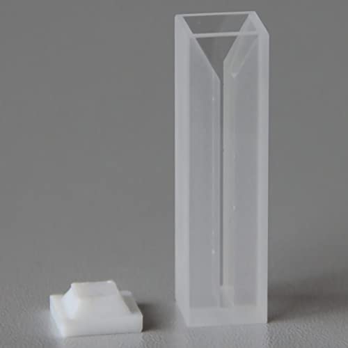 Adamas-beta 30 ממ קובט זכוכית 1 מל מיקרו-קובט עם מכסה לספקטרופוטומטר, קובט קיר לבן 32.5 × 12.5 × 45