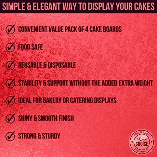 12 אינץ עוגת לוחות-4 חבילה עוגת תופים 12 אינץ קוטר - חד פעמי אדום עוגת לוח עיגולים-לשימוש חוזר עגול עוגת לוחות-עוגת