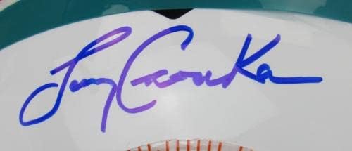 לארי צ ' ונקה חתם על חתימה אוטומטית רידל העתק של קסדת הדולפינים עם קסדות חתומות