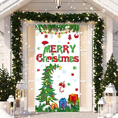 חג המולד דלת קישוטים, גדול בד החג שמח דלת באנר כיסוי עבור חג המולד המפלגה, חג המולד צילום רקע לחורף דלת דקור &