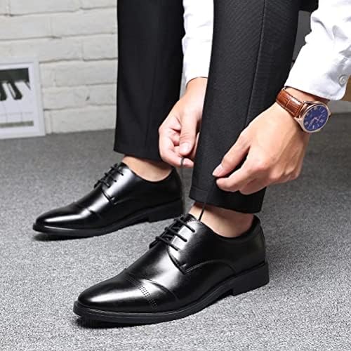 גברים של שמלת נעלי אוקספורד אחיד עסקי תחרה עד פורמליות רך קלאסי חתונה מזדמן מודרני לעבוד נעליים שחור