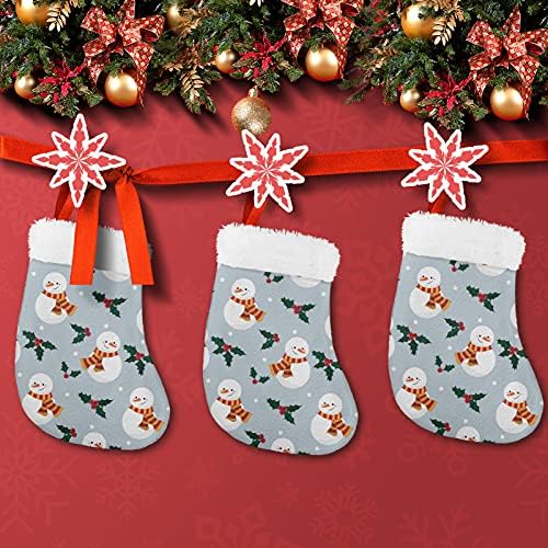 Uniseu ​​קישוט לחג המולד מיני גרביים 3 SET SET, עיצוב חג המולד של Bling, כיס כלי שולחן, תיק