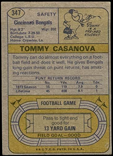 1974 Topps 347 Tommy Casanova Cincinnati Bengals VG Bengals LSU