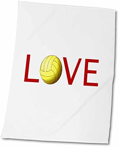 טקסט אהבה 3 דרוז עם כדור כדורעף עבור O. שחקן ספורט אדום משחק תחביב - מגבות