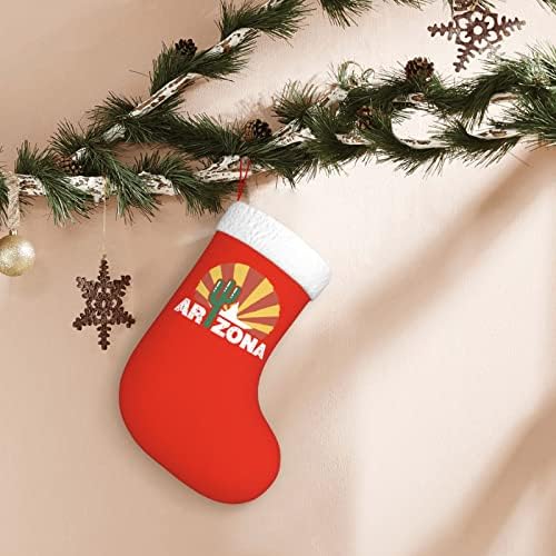 QG ZZX אריזונה קקטוס דגל מצחיק דגל מצחיק גרבי חג המולד גרבי חג המולד אח תליה גרב 18 אינץ 'קישוט חג