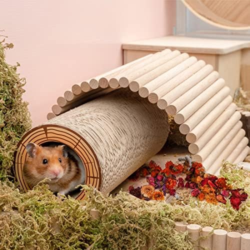 DZWLKJ פרח טבעי ועשבי עשב בן זוג מצעי אוגר - עיצוב בית גידול עבור אוגרים גרבילים עכברים Lemming