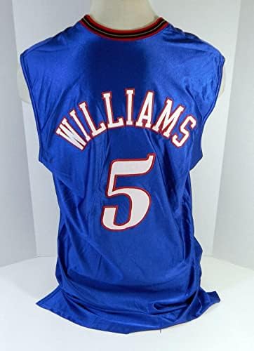 2002-03 פילדלפיה 76ers מונטי וויליאמס 5 משחק הונפק כחול ג'רזי 1560 - משחק NBA בשימוש