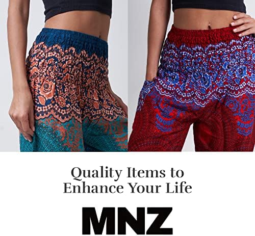 מכנסיים של הרמון בוהמי של MNZ, מכנסי יוגה מותניים גבוהים עם עיצוב פרחים, התלקחויות בוהו לכל אירוע
