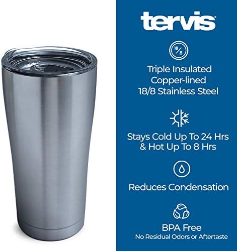 TERVIS משולש חומה מלחמת הכוכבים כוס כוס מבודדת שומר על שתייה קרה וחמה, 20oz - נירוסטה, קרול כהה