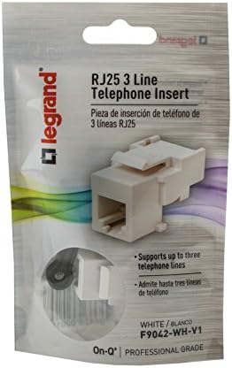 LEGRAND - ONQ טלפון keystone Jack RJ25, מחבר זכר לזכר, מחבר אבן אוניברסלית לחיבורי טלפון, עיצוב אבן מפתח