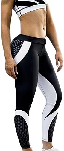 Gaxdetde נשים אימון חותלות הדפס יוגה מכנסיים קצוצים אימון מכנסי ספורט תלת מימד מכנסי יוגה ארוכים