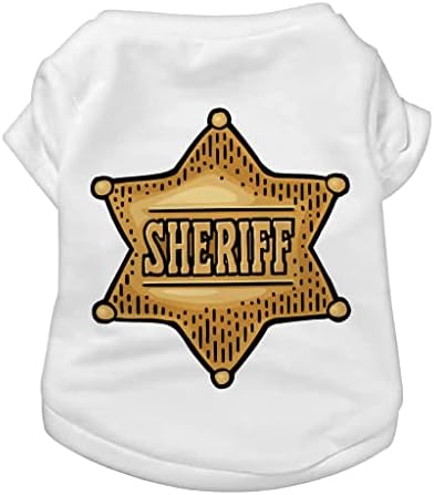 חולצת טריקו לשריף - חולצת כלבים משטרתית - בגדי כלבים גרפיים