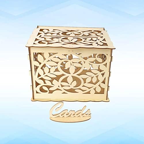קופסת מכתבי חתונה של Abofan עם שלט עץ כפרי חלול חלול קופסת קופסאות מתנה קופסאות קופסאות קבלת פנים