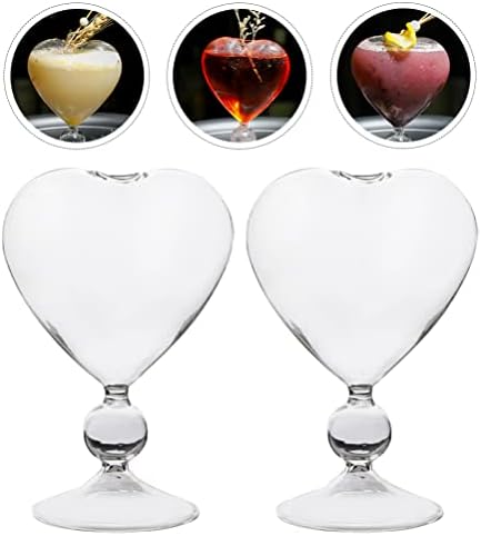 Ipetboom Heart שמפניה כוס 2 PCS כוסות קוקטייל כוסות מרטיני בצורת לב מרטיני כוס מרטיני אהבה כוס יין כוס שמפניה
