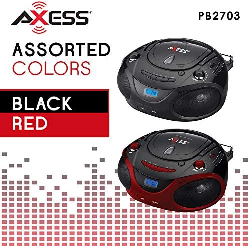 AXESS PB2703 נייד MP3/CD BOOMBOX עם סטריאו AM/FM, USB, SD, MMC