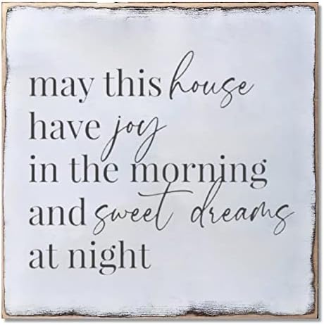 שלט עץ תלוי קיר ביתי קישוט קיר שמחה בבוקר וחלומות מתוקים בלילה פלאק שימוש בסלון למטבח חדר שינה