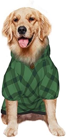 קפוצ'ון גדול של קפוצ'ון גדול עם סוודר בגדי חיות מחמד ירוק-קרוס עם מעיל תלבושת חתולים רכים גדול