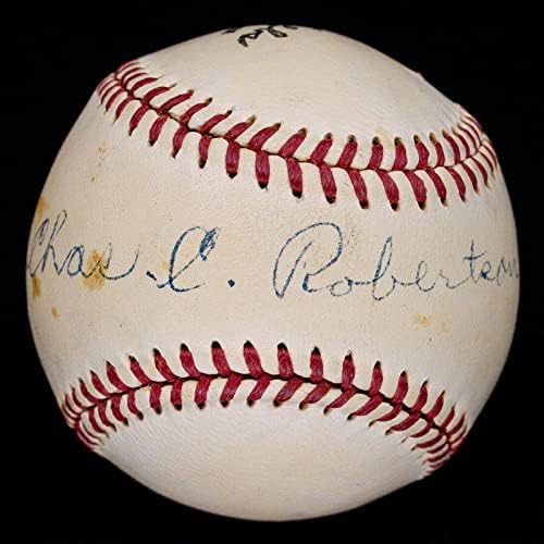 נדיר להפליא צ'ארלס רוברטסון סינגל חתום על בייסבול אונל 1919 שחור סוקס JSA - כדורי בייסבול חתימה