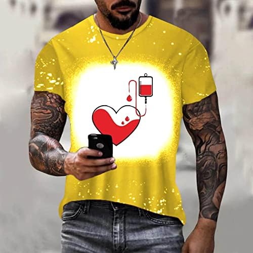 גברים נוחים חולצות חולצה חולצה דקה התאמה 2023 רחוב מזדמן היפ הופ 3D צמרות מודפסות שרוול קצר עגול צוואר עגול