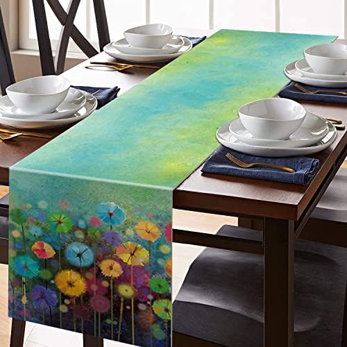 אביב שולחן הקיץ רץ תקציר פרח מים צבעי מים 13 x 72 אינץ