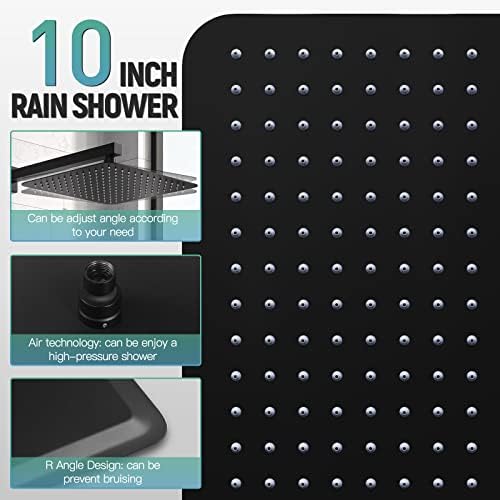 מערכת מקלחת עם כפתור לדחוף כפתור אמבטיה יוקרה 12 אינץ גשם מקלחת ראש עם כף יד תרסיס, גבוהה לחץ מקלחת