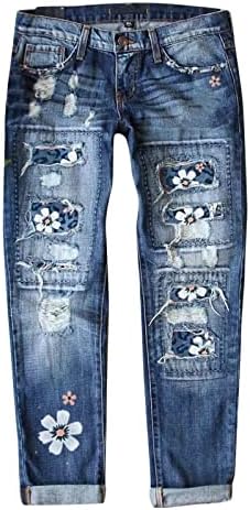 אישה גבוהה מותן מכנסיים נשים מקרית ג 'ינס מכנסיים ישר רגל מכנסיים אמצע מותניים כחול ג' ינס נשים