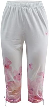 Usecee נשים קפרי יוגה חותלות קיץ מותניים גבוהות מכנסיים קצוצים בוהו מכנסי הדפס פרחוניים מגרש טייץ אימון