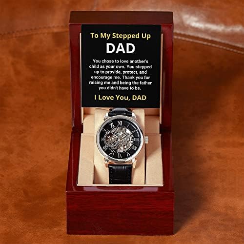 לשעון העבודות הפתוחות של אבא שלי, מתנות ליום הולדת 50 לאבא, שעון כף היד לגברים בכרטיס ההודעה, מתנות
