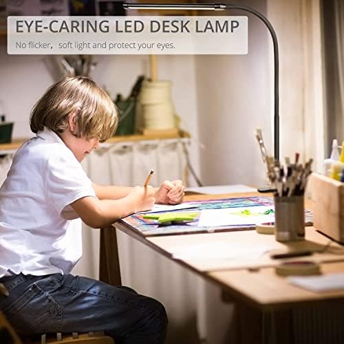 SEMLOS LED LAST LAMET 2 PCS, מנורות שולחן עם מהדק למשרד ביתי, צוואר גוונו גמיש, 80 דלקת עיניים אור עם 3 מצבי