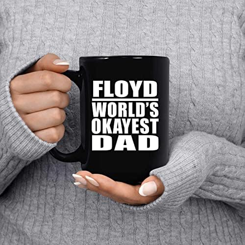 עיצוב אבא הכי טוב בעולם של פלויד, 15 עוז ספל קפה שחור קרמיקה כוס תה כלי שתייה עם ידית, מתנות ליום