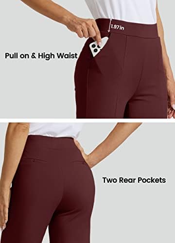 מכנסי קפרי מכנסיים של ויליט לנשים מכנסי יוגה רחב רגל רחבה מכנסי עבודה מזדמנים של קפריס מכנסיים