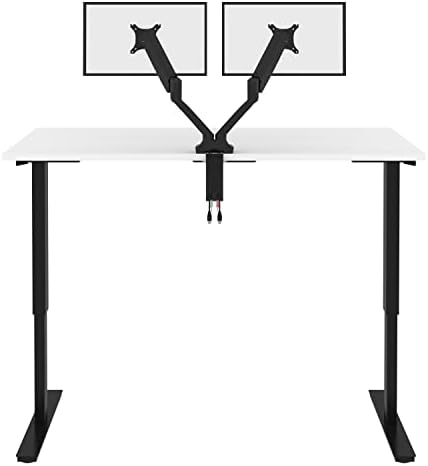 שולחן עמידה בסטאר אוניברסל 60 ואט על 30 ד עם זרוע צג כפולה בלבן