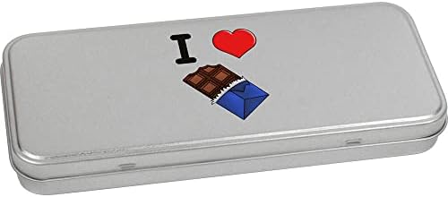 Azeeda 95 ממ 'אני אוהב שוקולד' מתכת פח/קופסת אחסון מתכת